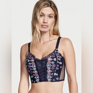 Victoria Secret, Dream Angels Unlined Bejeweled Embroidery Corset Top, small